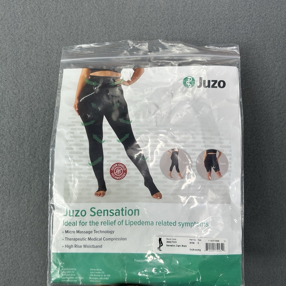 Juzo Women's Sensation Compression Capri Leggings 15-20mmHg Black Small NWT